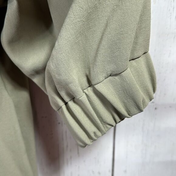 Zara Olive Green Oversized Hoodie Dress with Half Zip Size M Streetwear Edgy - Picture 8 of 16